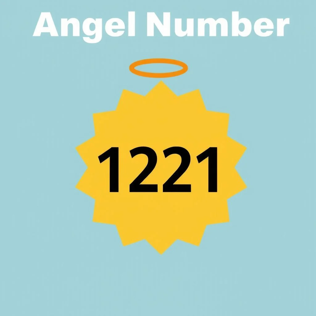 1221 angel number illustration